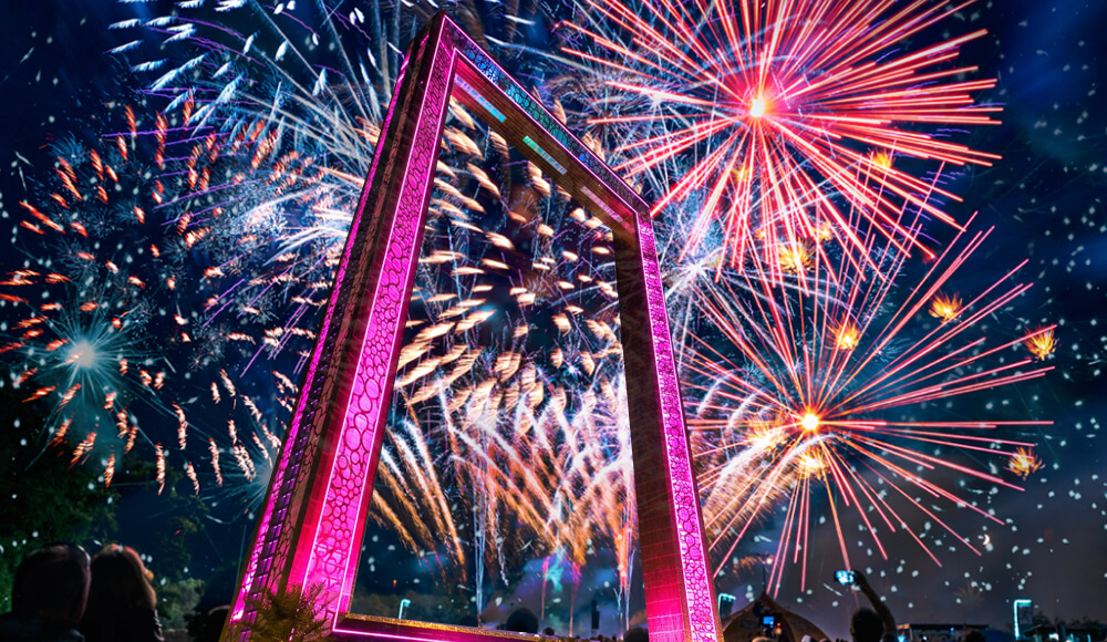 Fireworks at Dubai Frame - Apply Dubai Visa